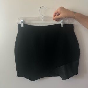 Black mini skirt with leather